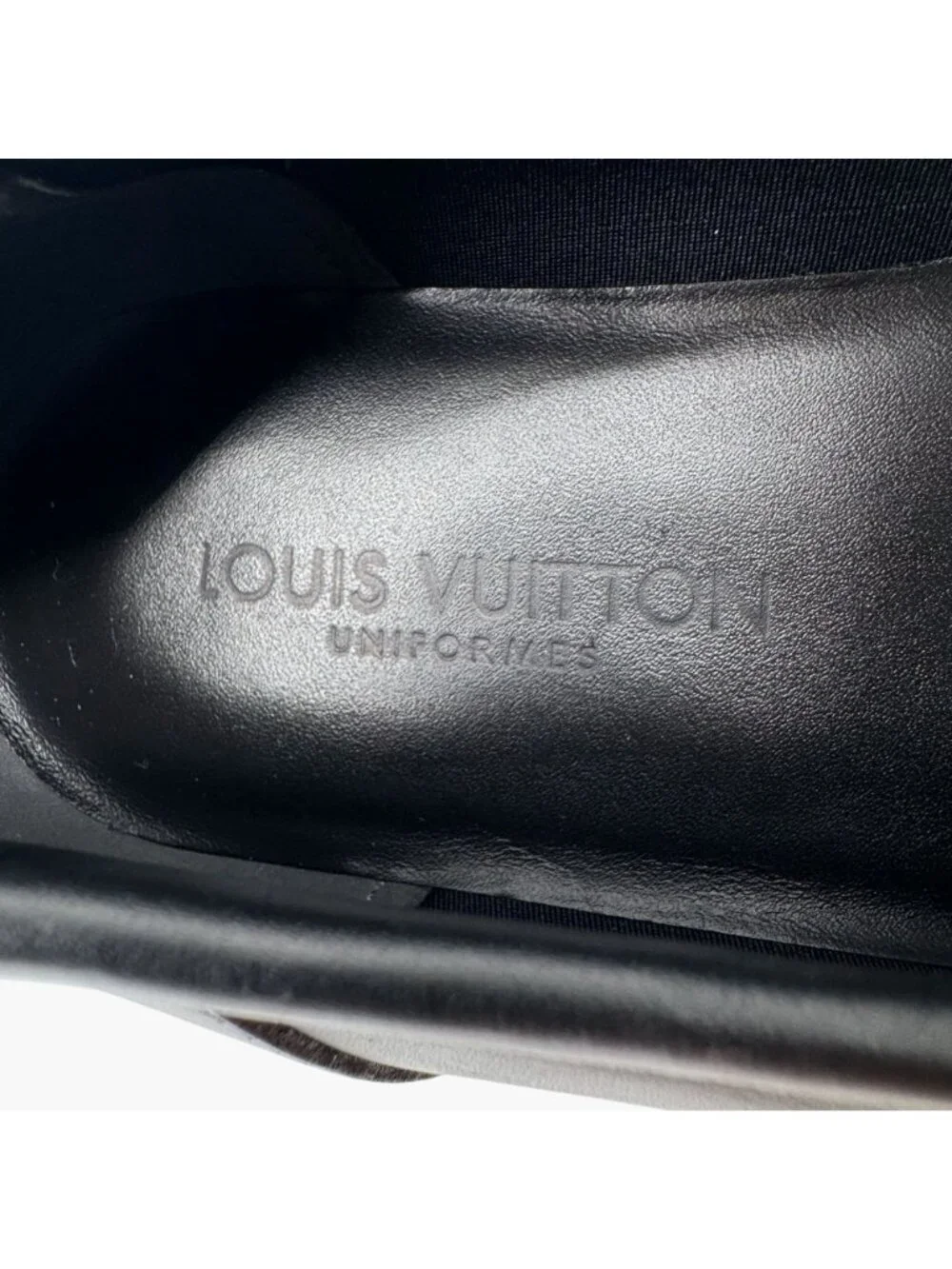 Louis Vuitton Academy Loafers Black LV Chain Platform Size 37.5 US 7.5 Women's